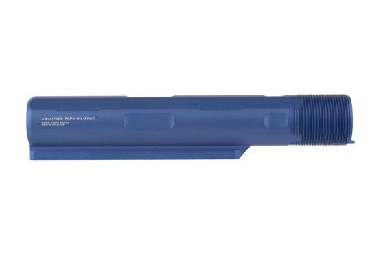 Strike Industries advanced buffer tube with blue finish offers 7-positions for your favorite carbine stocks